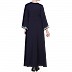 Embroidered umbrella dress abaya- Navy Blue